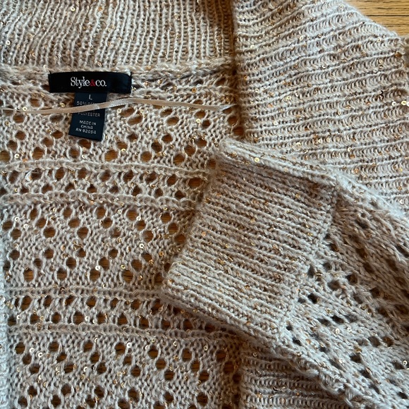 Style & Co. Women's Large Sequined Sweater Holiday Christmas Party New‎ Year - Picture 7 of 7